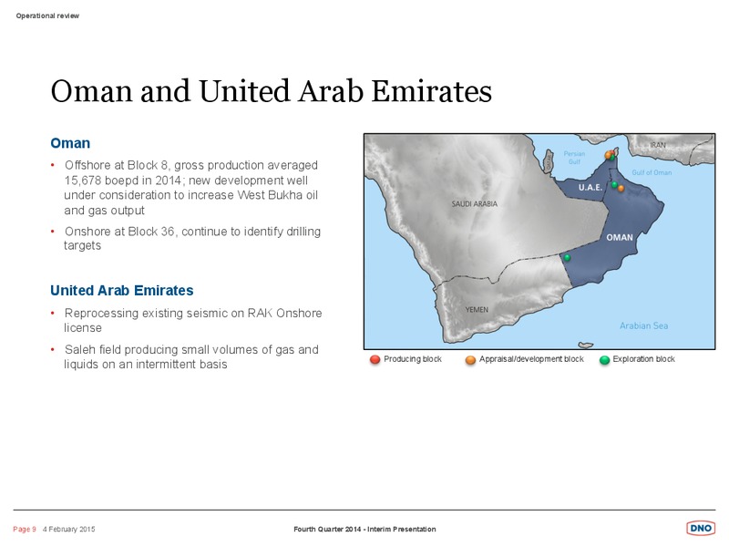 Q4 2014 RESULT – Dno International Asa – slide 9
