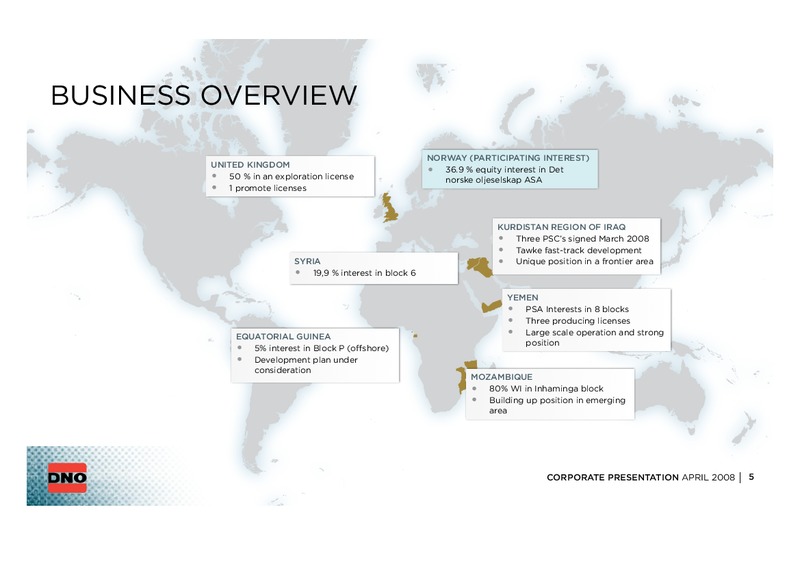 CORPORATE PRESENTATION – Dno International Asa – slide 4