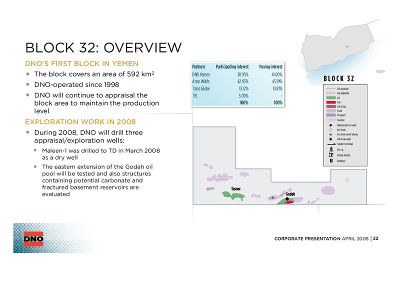 CORPORATE PRESENTATION – Dno International Asa – slide 21