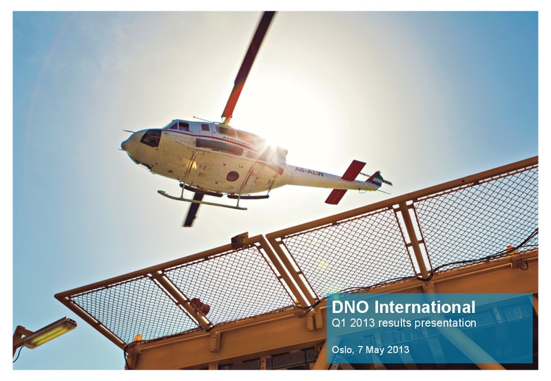 Q1 2013 RESULTS PRESENTATION – Dno International Asa – slide 1