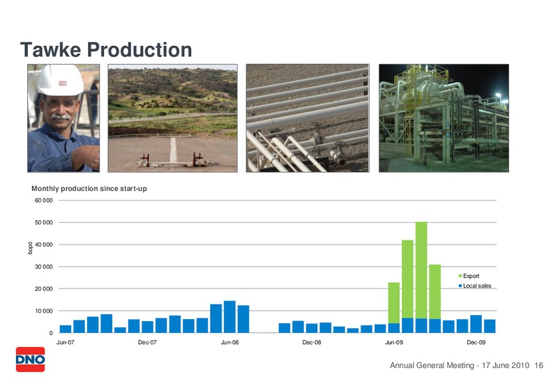 JUNE 2010 GENERAL PRESENTATION AT THE ANNUAL GENERAL MEETING – Dno International Asa – slide 16