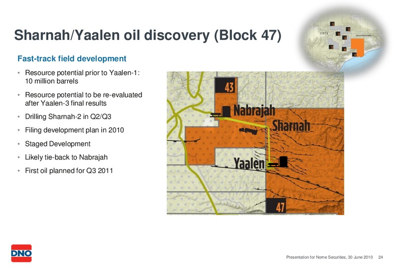 GENERAL PRESENTATION FOR NORNE SECURITIES – Dno International Asa – slide 24