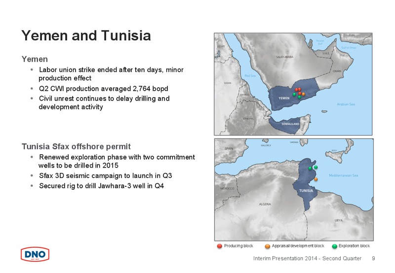 Q2 2014 CONFERENCE CALL – Dno International Asa – slide 9