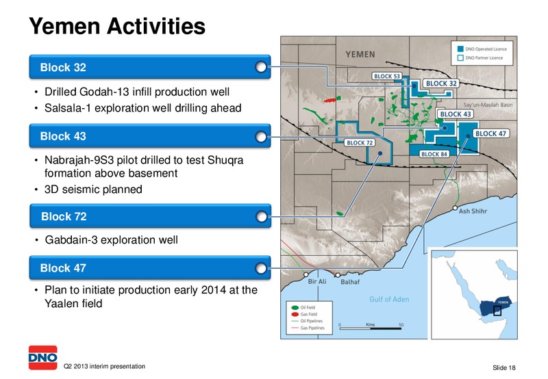 2013 SECOND QUARTER – Dno International Asa – slide 18