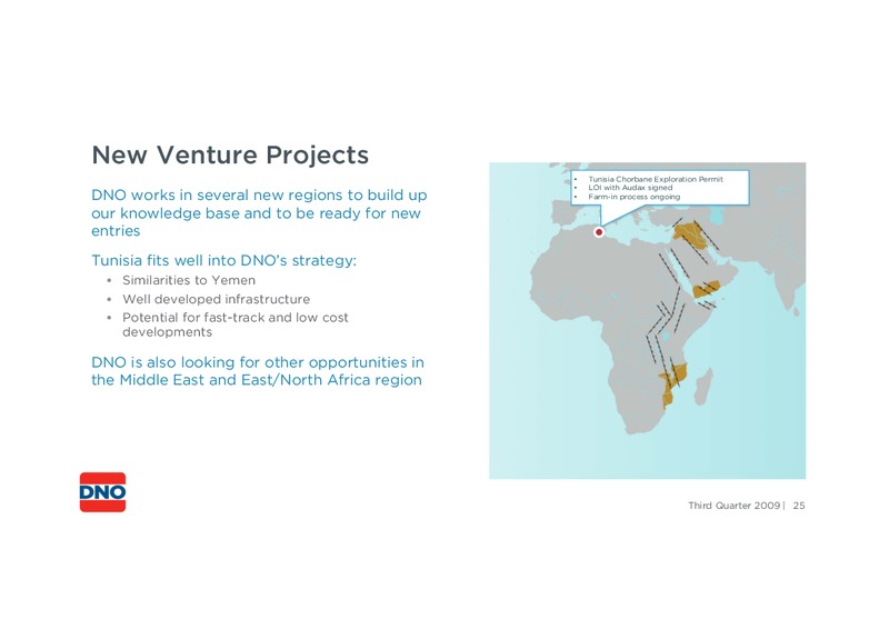 THIRD QUARTER 2009 – Dno International Asa – slide 25