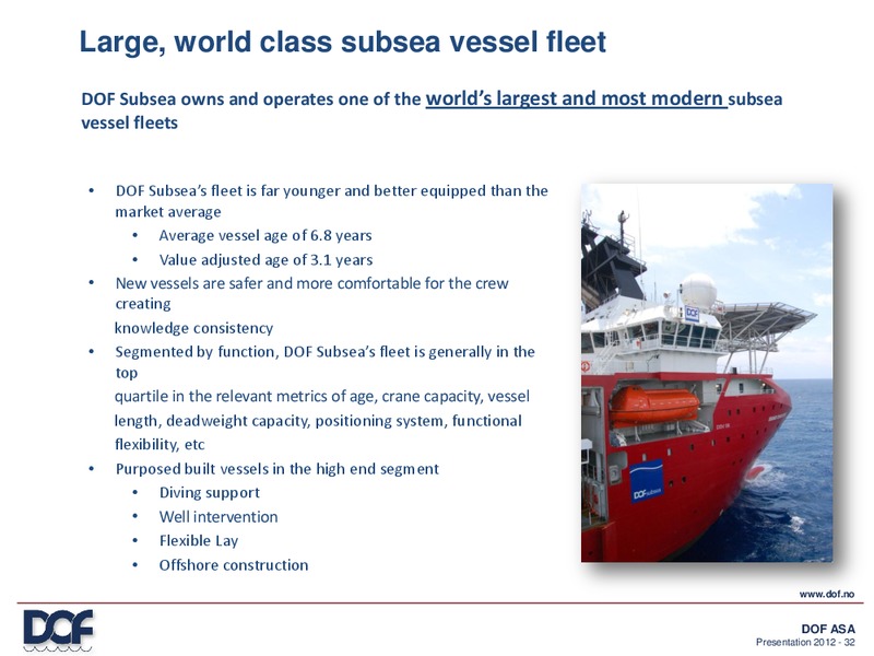 Q4 2011 EARNINGS CALL – Dof Asa – slide 32
