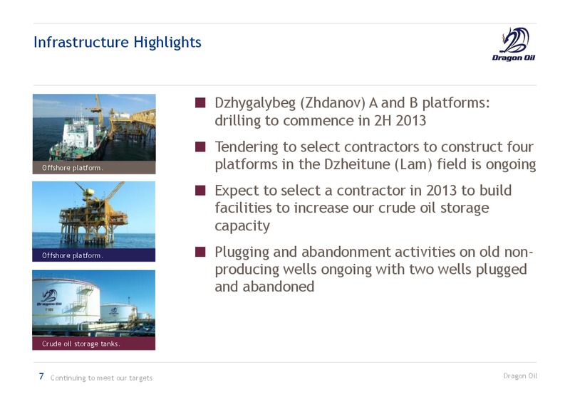 2012 EARNINGS CALL – Dragon Oil Plc – slide 7