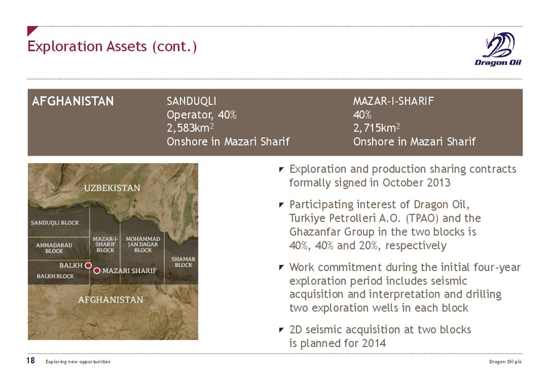 2013 EARNINGS CALL – Dragon Oil Plc – slide 17