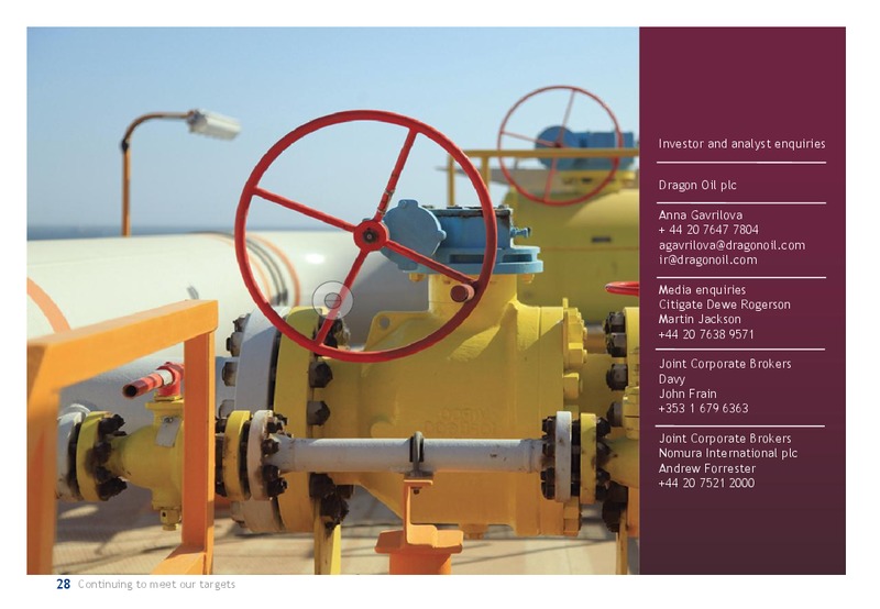 CORPORATE PRESENTATION – Dragon Oil Plc – slide 28