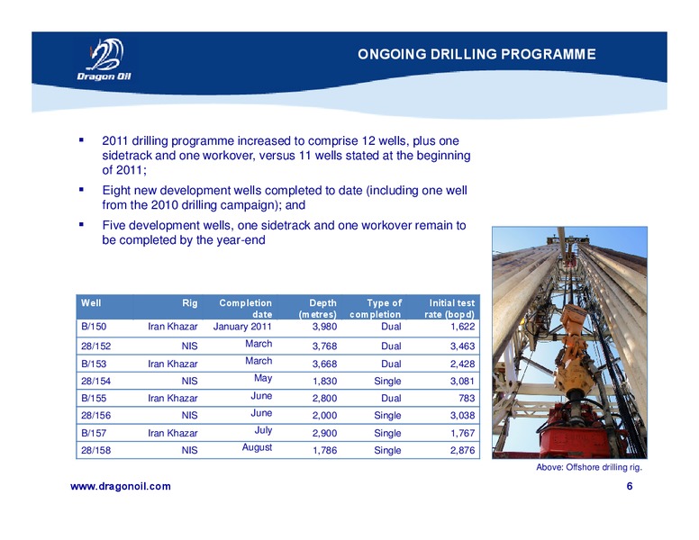 2011 INTERIM RESULTS – Dragon Oil Plc – slide 5