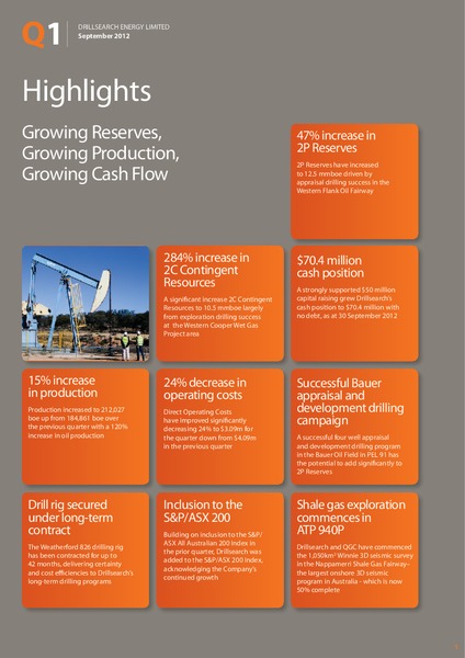 Q1 2012 EARNINGS CALL – Drillsearch Energy, Ltd. – slide 2