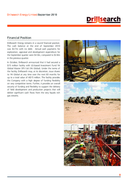 SEPTEMBER 2010 QUARTERLY REPORT – Drillsearch Energy, Ltd. – slide 8