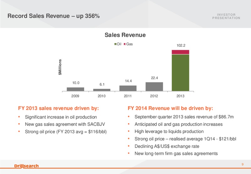 OCTERBER 2013 INVESTOR PRESENTATION – Drillsearch Energy, Ltd. – slide 9