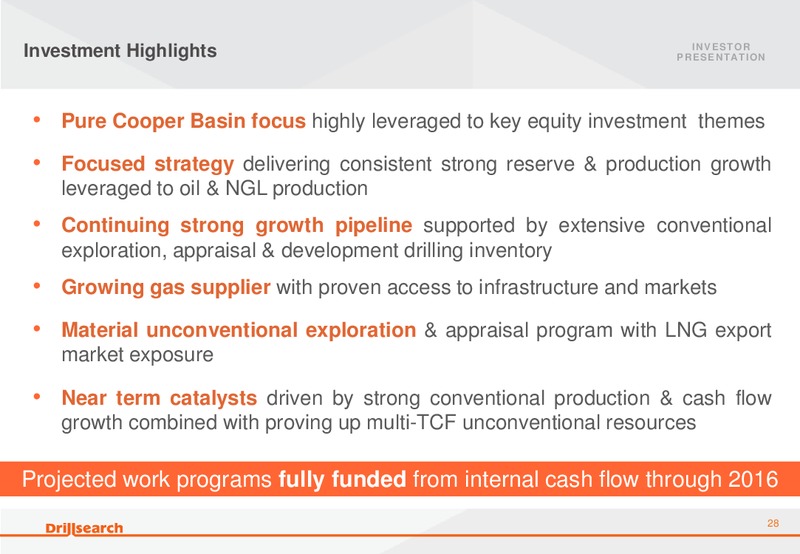 OCTERBER 2013 INVESTOR PRESENTATION – Drillsearch Energy, Ltd. – slide 28