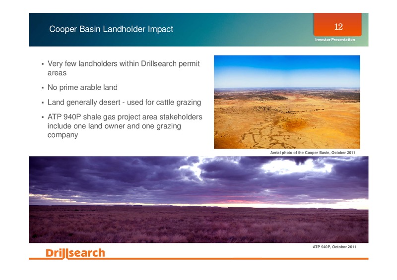 NOVEMBER 2011 INVESTOR PRESENTATION – Drillsearch Energy, Ltd. – slide 12