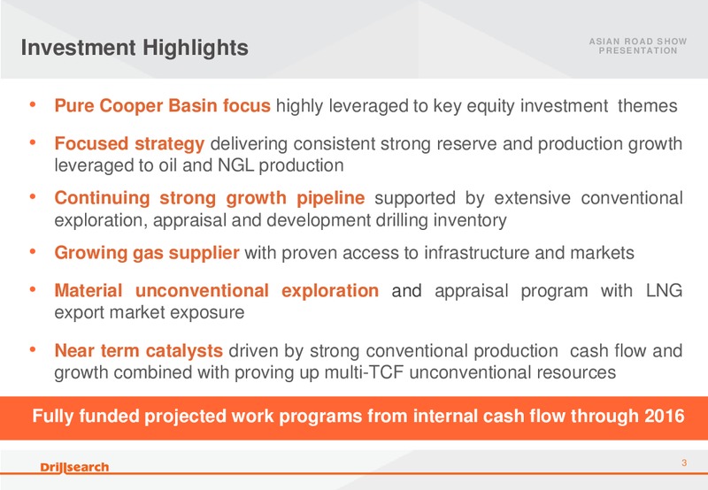 Asian Roadshow Presentation – Drillsearch Energy, Ltd. – slide 3