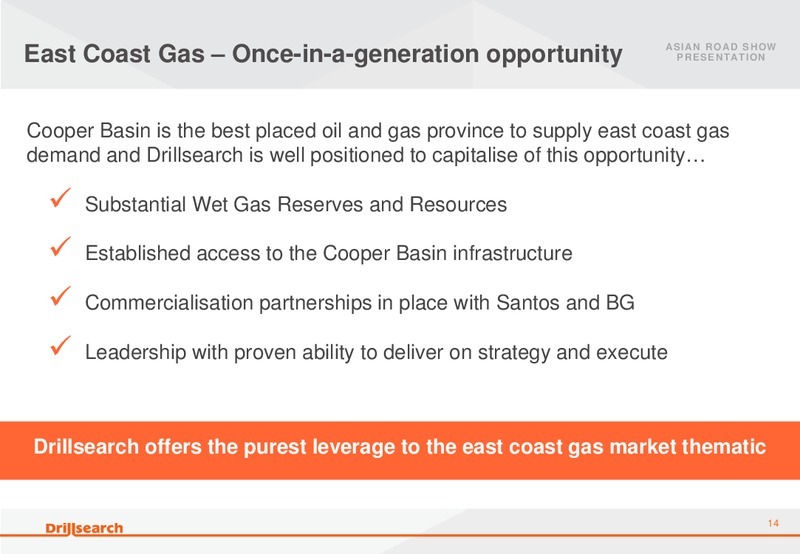 Asian Roadshow Presentation – Drillsearch Energy, Ltd. – slide 14