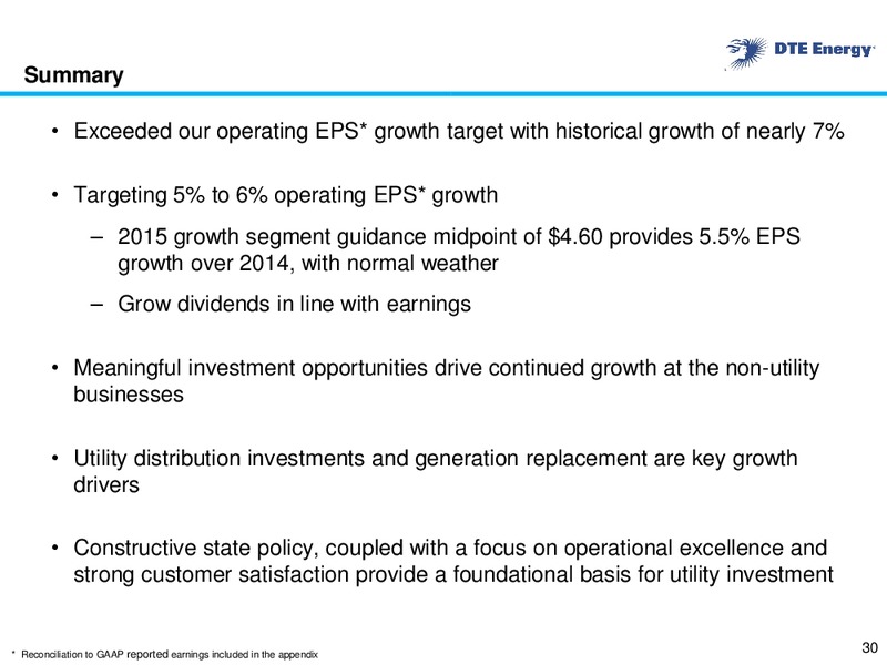 Business Update – DTE Energy Co. – slide 29