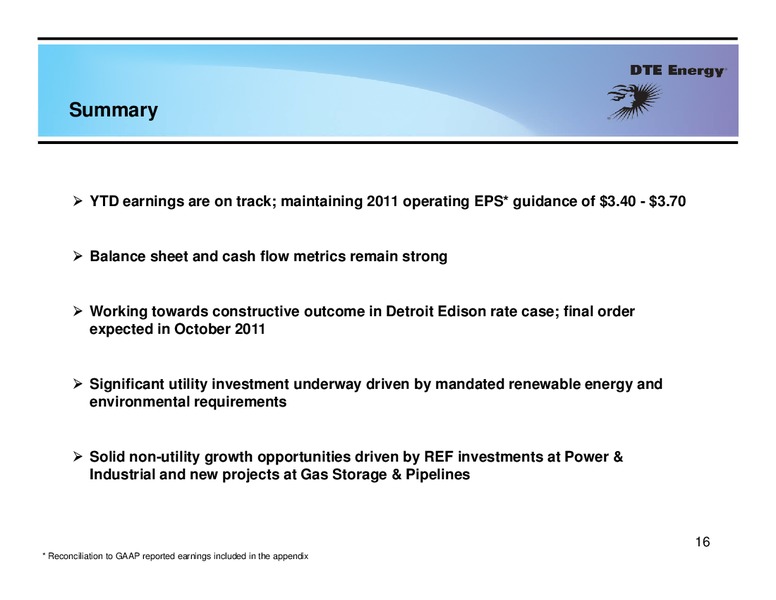 2nd Quarter 2011 Earning Conference Call – Dte Gas and Oil Company – slide 15