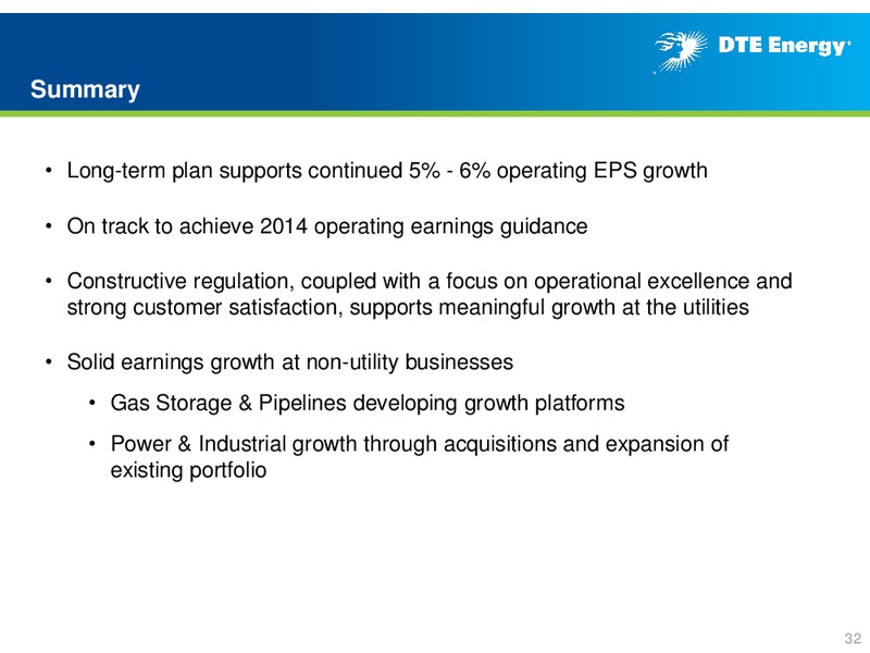 Business Update – DTE Energy Co. – slide 31