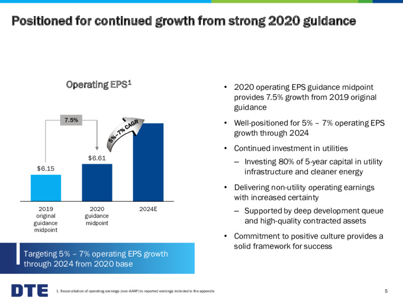Year End 2019 Earnings Conference Call – DTE Energy Co. – slide 5