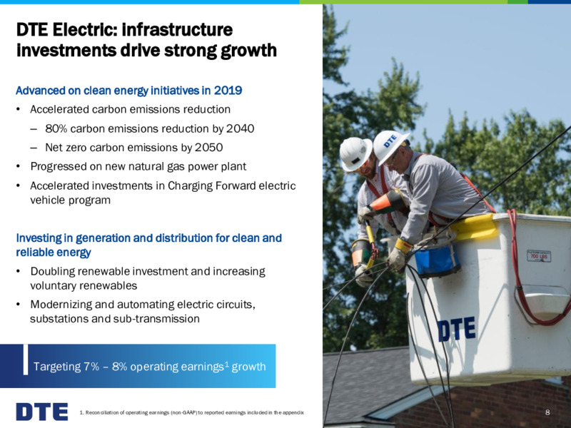 Year End 2019 Earnings Conference Call – DTE Energy Co. – slide 8