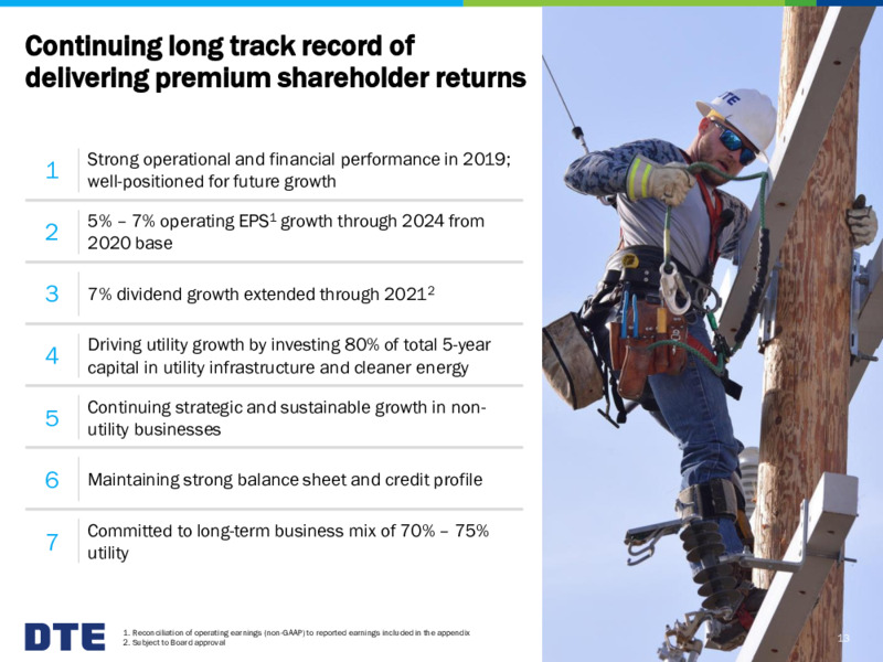 Year End 2019 Earnings Conference Call – DTE Energy Co. – slide 13