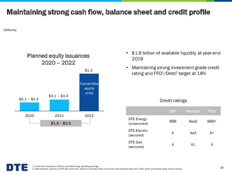Year End 2019 Earnings Conference Call – DTE Energy Co. – slide 18