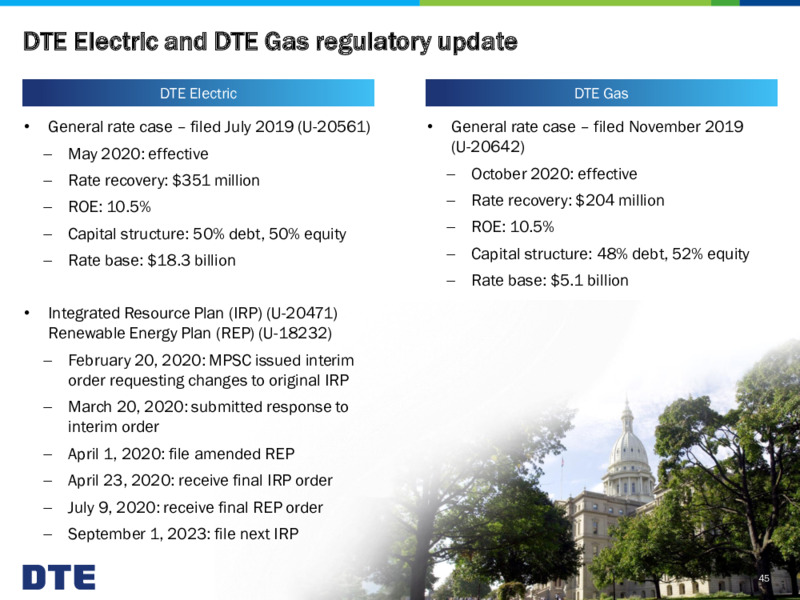 March 2020 Investor Presentation – DTE Energy Co. – slide 45