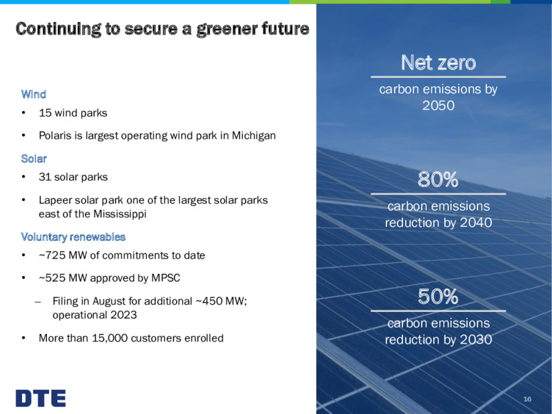 Business Update – DTE Energy Co. – slide 16
