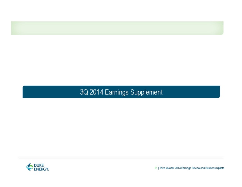 EARNINGS REVIEW AND BUSINESS UPDATE – Duke Energy Corporation – slide 21
