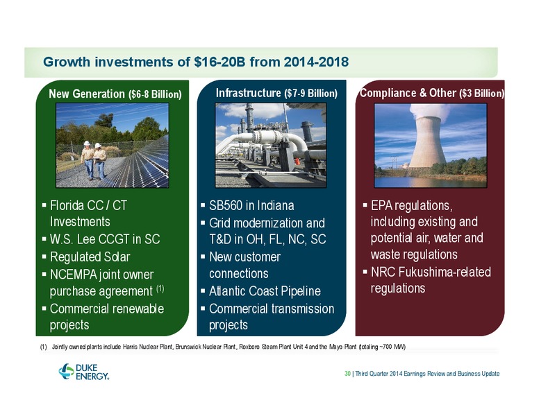 EARNINGS REVIEW AND BUSINESS UPDATE – Duke Energy Corporation – slide 30