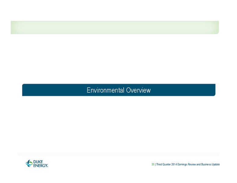 EARNINGS REVIEW AND BUSINESS UPDATE – Duke Energy Corporation – slide 35