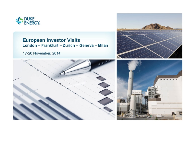 EUROPEAN INVESTOR VISITS – Duke Energy Corporation – slide 1