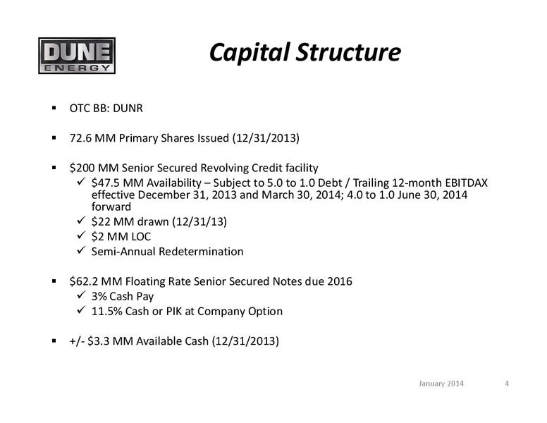 Investor Overview – Dune Energy Inc. – slide 3