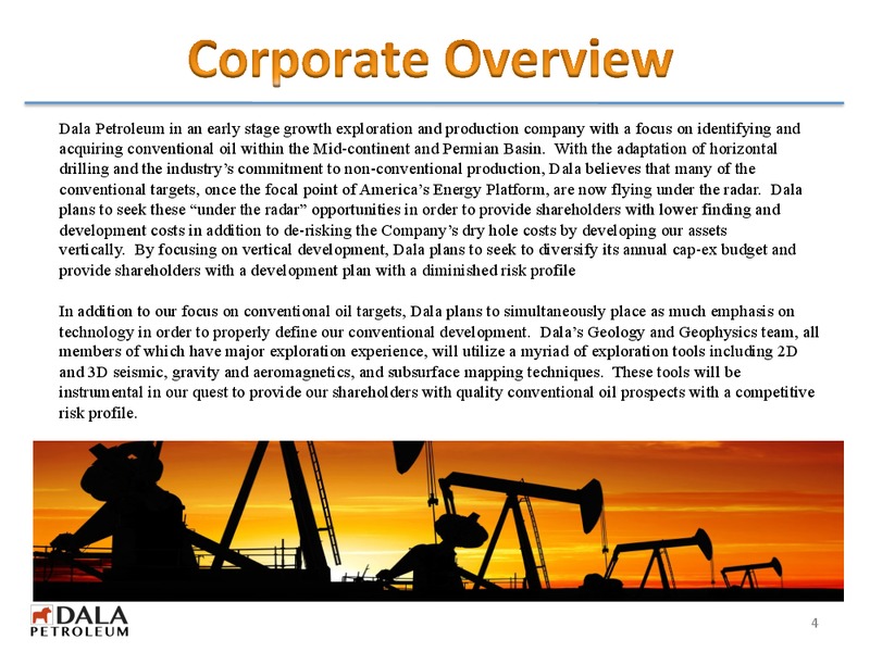 December 2014 Investor Presentation – Dala Petroleum – slide 3