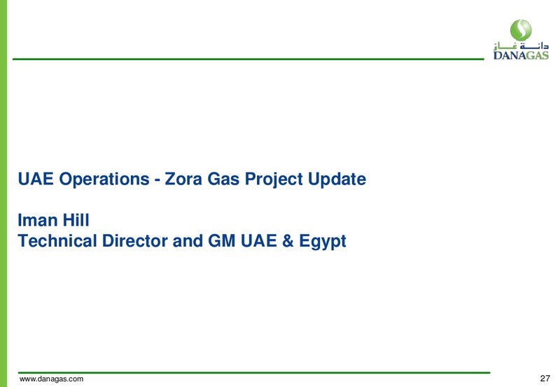 1Q 2016 Financial Results – Dana Gas – slide 26