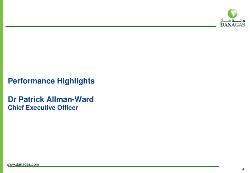 Q2 2016 Financial Results – Dana Gas – slide 3