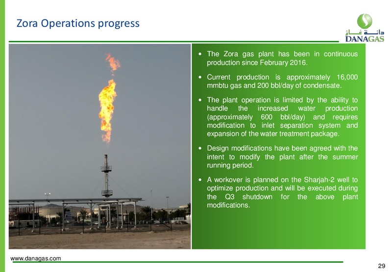 Q2 2016 Financial Results – Dana Gas – slide 28