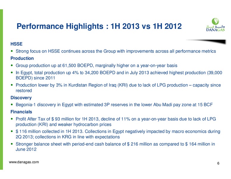 Q2 2013 Earnings Call – Dana Gas – slide 5