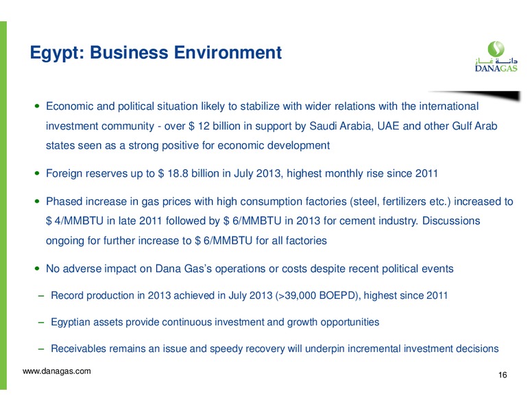 Q2 2013 Earnings Call – Dana Gas – slide 15