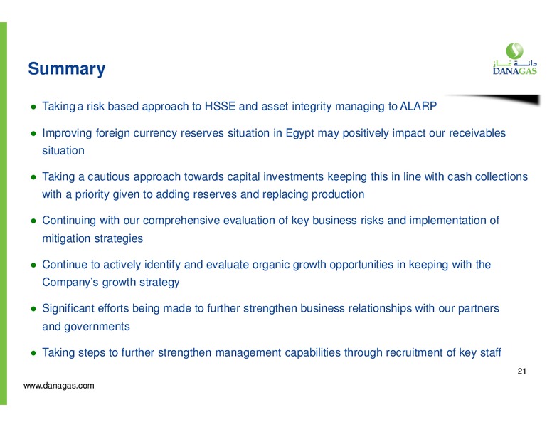 Q2 2013 Earnings Call – Dana Gas – slide 20