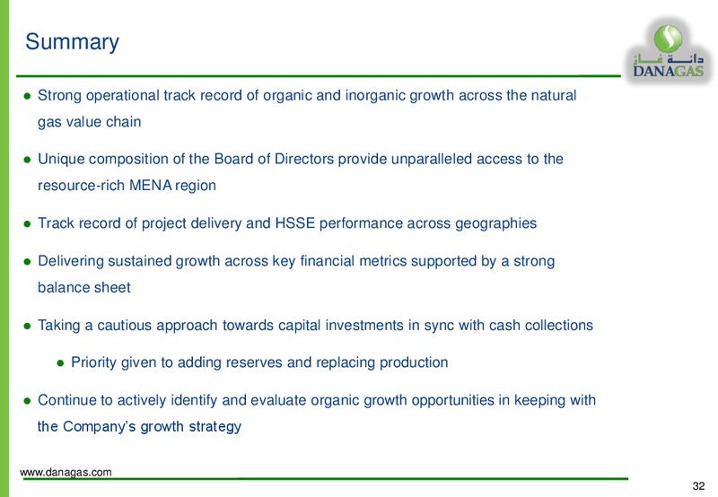 September 2013 Investor Presentation – Dana Gas – slide 31