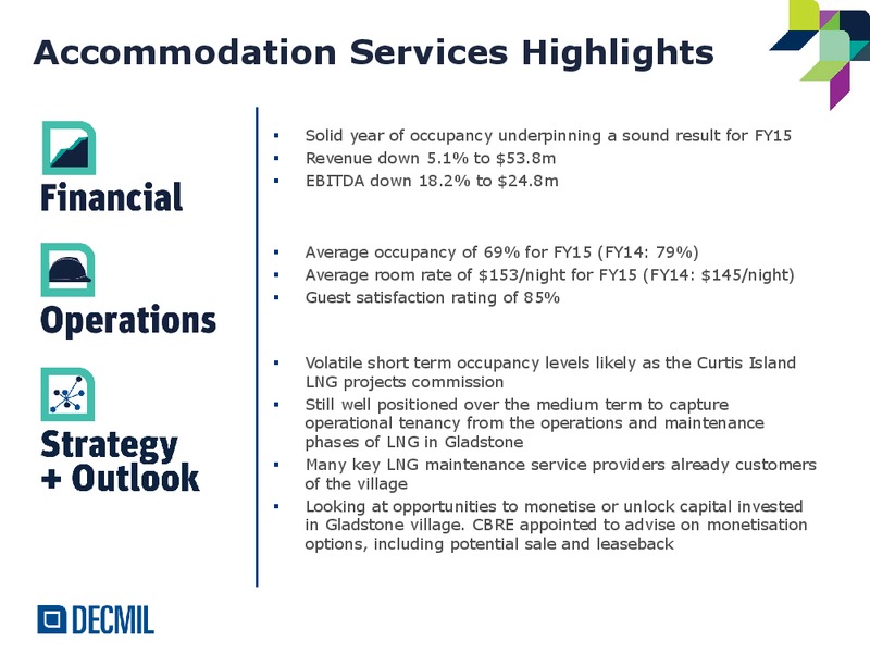 FY15 Annual Results – Decmil – slide 15