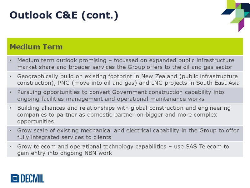 FY15 Annual Results – Decmil – slide 20
