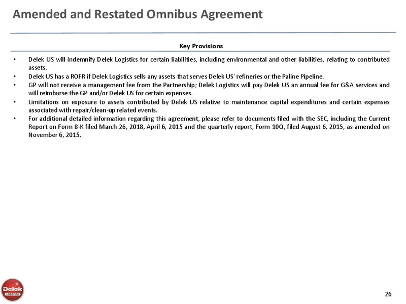 MLP and Energy Infrastructure Conference – Delek Logistics Partners, LP – slide 25