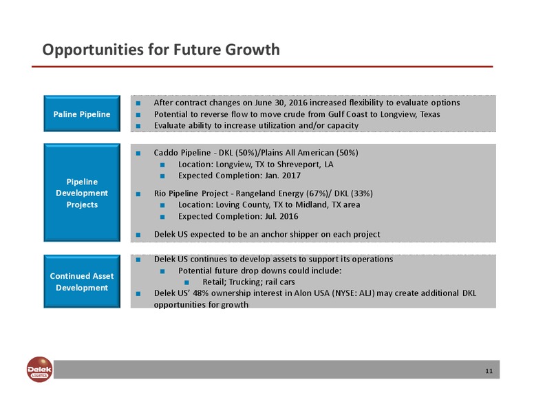 MLPA Conference June 2016 – Delek Logistics Partners, LP – slide 8