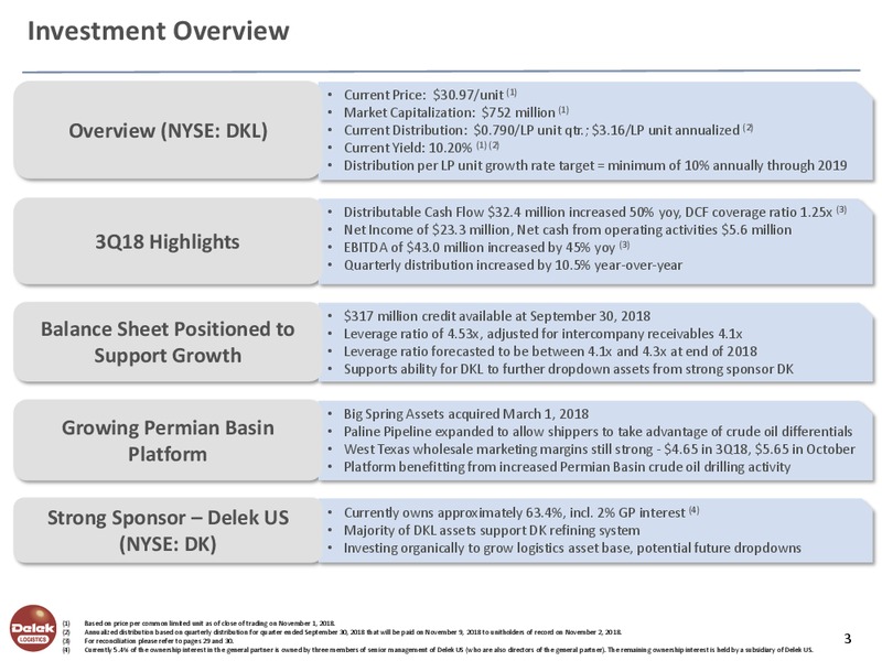 Investor Presentation – Delek Logistics Partners, LP – slide 2