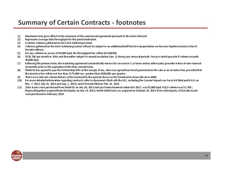 Investor Presentation – Delek Logistics Partners, LP – slide 22