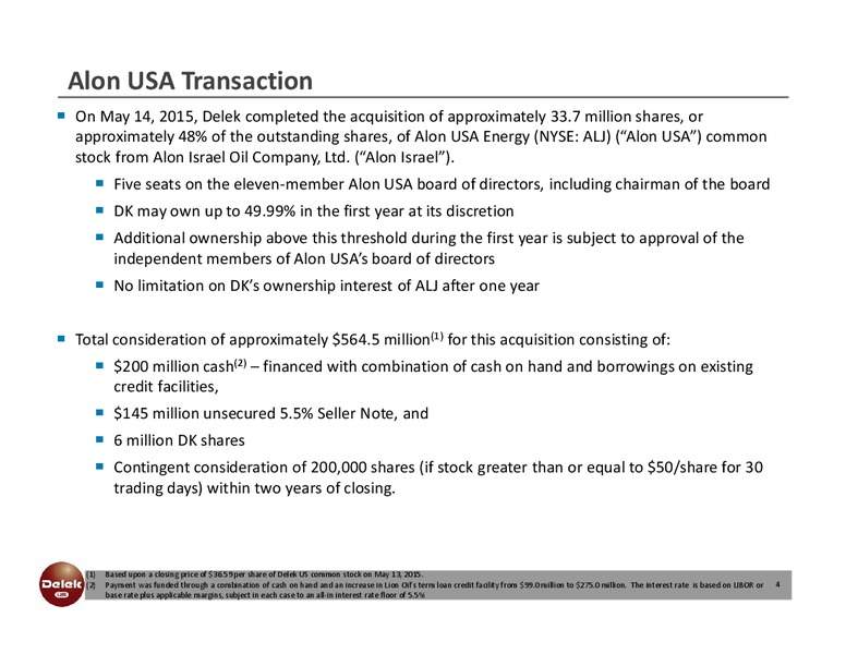 June 2015 Investor Presentation – Delek Us Holdings – slide 3